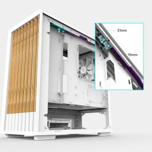 Zalman кутия Case mATX - P10 NAMU WHITE - Wood, USB-C