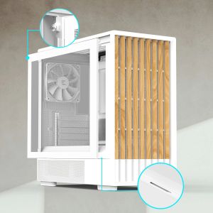 Zalman кутия Case mATX - P10 NAMU WHITE - Wood, USB-C