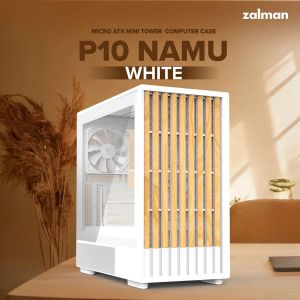 Zalman кутия Case mATX - P10 NAMU WHITE - Wood, USB-C