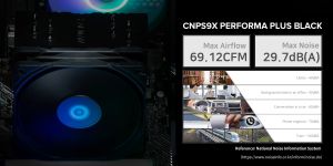 Zalman охлаждане за процесор CPU Cooler CNPS9X PERFORMA PLUS BLACK LGA1851/AM5
