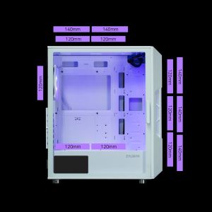 Zalman Case ATX - i3 NEO ARGB White - Mesh, aRGB, Tempered Glass