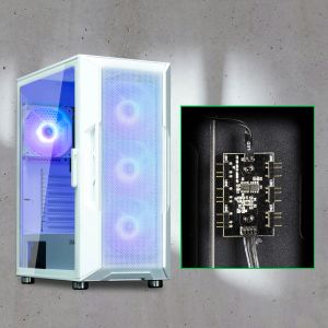 Zalman Case ATX - i3 NEO ARGB White - Mesh, aRGB, Tempered Glass