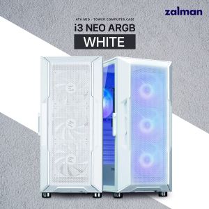 Zalman Case ATX - i3 NEO ARGB White - Mesh, aRGB, Tempered Glass