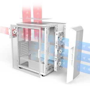 Zalman Case ATX - i3 NEO ARGB White - Mesh, aRGB, Tempered Glass