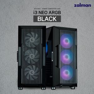 Zalman Case ATX - i3 NEO ARGB Black - Mesh, aRGB, Tempered Glass