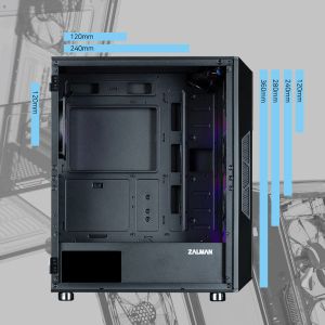Zalman Case ATX - i3 NEO ARGB Black - Mesh, aRGB, Tempered Glass