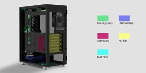 Zalman Case ATX - i3 NEO ARGB Black - Mesh, aRGB, Tempered Glass