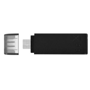 Stick de memorie USB KINGSTON DataTraveler 70, 64 GB, USB-C 3.2 Gen 1, negru