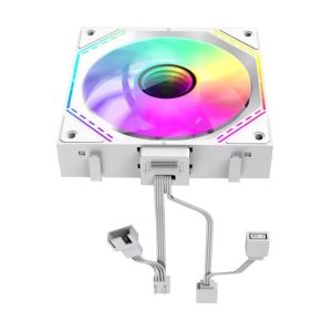 Gamemax Fan Pack 3-in-1 3x120mm - FN12A-S3I-RW White, Reverse, Daisy-Chain, Addressable RGB