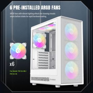 Gamemax Case ATX - Storm 2 AW - 6 x 120 mm Addressable RGB fans