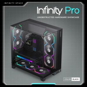 Gamemax кутия Case ATX - Infinity Pro Black - 5 x 120 mm Addressable RGB fans