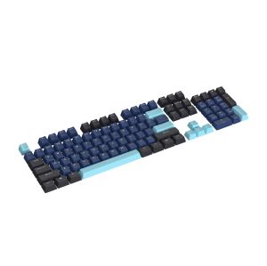 Marvo Custom Keycap Set PBT, 104 keys, Dark Blue, Black, Cyan - MARVO-KP-01-BL