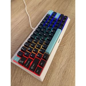 Marvo Custom Keycap Set PBT, 104 keys, Dark Blue, Black, Cyan - MARVO-KP-01-BL