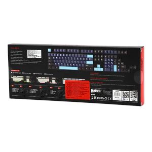 Marvo Custom Keycap Set PBT, 104 keys, Dark Blue, Black, Cyan - MARVO-KP-01-BL
