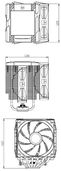 Thermalright охладител CPU Cooler Peerless Assassin 120 Digital Black - Dual-Tower - LGA1851/AM5