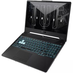 Laptop Asus TUF Gaming A15 FA506NC-HN012 (90NR0JF7-M001Y0), procesor AMD Ryzen 5 7535HS cu șase nuclee, 3.3/4.5GHz, ecran IPS Full HD Anti-Glare 144Hz de 15.6" (39.62cm) și placă video GTX 3050 4GB, (HDMI), memorie DDR5 de 16GB, SSD de 512GB NVMe, 1x USB 