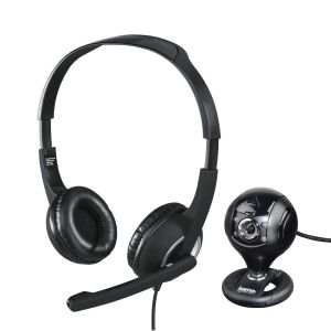 Kit de streaming HAMA HS-P150, căști cu microfon, cameră Spy Protect 720P, negru