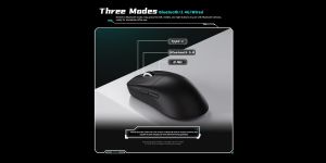 VXE професионална геймърска мишка Wireless Gaming Mouse Dragonfly R1 1K - Huano Ice Berry Pink Dot Switches, Black
