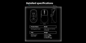 VXE професионална геймърска мишка Wireless Gaming Mouse Dragonfly R1 1K - Huano Ice Berry Pink Dot Switches, Black