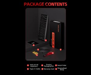 Madlions професионална геймърска механична клавиатура Professional Gaming Mechanical Keyboard MAD 60 PRO - Black, 8K, Gateron Jade Customized [Linear]