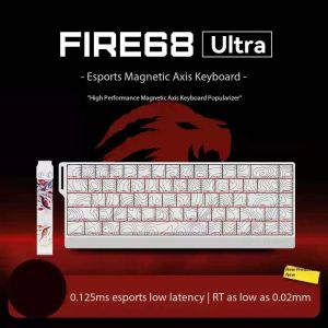 Madlions професионална геймърска механична клавиатура Professional Gaming Mechanical Keyboard FIRE 68 ULTRA - 8K, Gateron Magnetic Jade Switches - White Counto