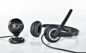 Kit de streaming HAMA HS-P150, căști cu microfon, cameră Spy Protect 720P, negru