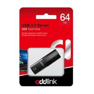 Addlink Flash U55 64GB USB 3.0 Aluminiu Negru - ad64GBU55B3