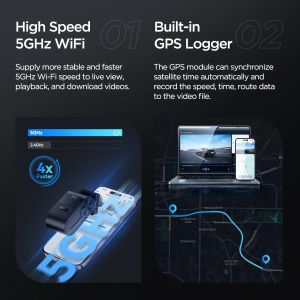 VIOFO Dash Cam VS1 - 2K, Sony STARVIS 2, 32GB SD Card Included, GPS, Bluetooth