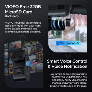 VIOFO Dash Cam VS1 - 2K, Sony STARVIS 2, 32GB SD Card Included, GPS, Bluetooth