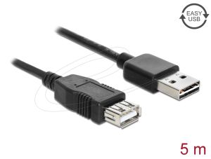 Delock Extension cable EASY-USB 2.0 Type-A male > USB 2.0 Type-A female black 5 m