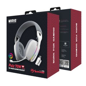 Marvo Gaming Headphones Pulz 70S White - 7.1 RGB - MARVO-HG9086-WH