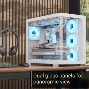 AeroCool кутия Case ATX - P500C-G-WT-v1 - 4 x 120 mm Infinity Mirror A-RGB