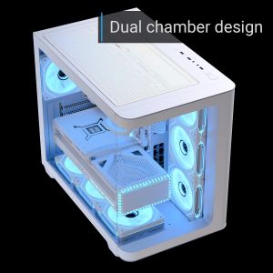 AeroCool кутия Case ATX - P500C-G-WT-v1 - 4 x 120 mm Infinity Mirror A-RGB