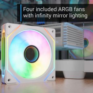 AeroCool кутия Case ATX - P500C-G-WT-v1 - 4 x 120 mm Infinity Mirror A-RGB