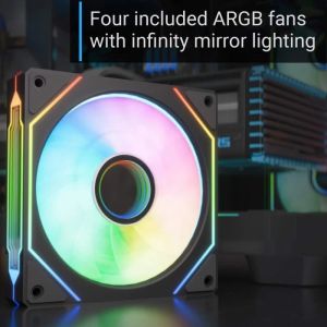 AeroCool кутия Case ATX - P500C-G-BK-v1 - 4 x 120 mm Infinity Mirror A-RGB