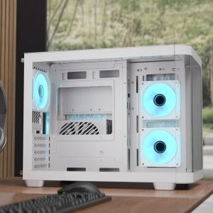 AeroCool кутия Case mATX - P300C-G-WT-v1 - 3 x 120 mm Infinity Mirror A-RGB