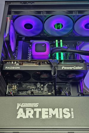 RX 9070XT 16GB/ Ryzen 7-7800X3D/ RAM 32GB/ SSD 1TB/ B850 Wi-Fi/ 1000W/ Răcire cu apă/ PC de gaming Dark Reaper DR006