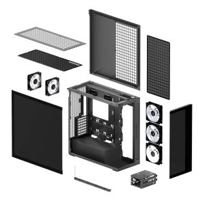 Arctic Case E-ATX - Xtender (Mirror Black) - 5 A-RGB Fans included