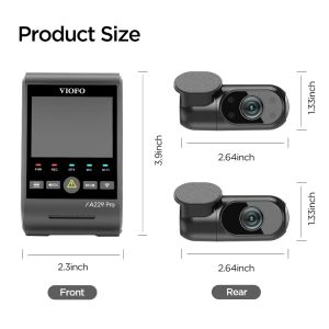 VIOFO Видеорегистратор Dash Cam A229 Pro 3 Channel - 4K, HDR, Dual Sony STARVIS 2, GPS, Bluetooth