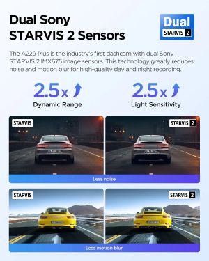 VIOFO Видеорегистратор Dash Cam A229 Plus 3 Channel - 2K, HDR, Sony STARVIS 2, GPS