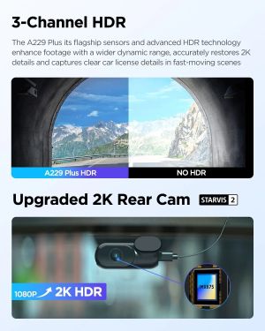 VIOFO Видеорегистратор Dash Cam A229 Plus 3 Channel - 2K, HDR, Sony STARVIS 2, GPS