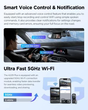 VIOFO Видеорегистратор Dash Cam A229 Plus 3 Channel - 2K, HDR, Sony STARVIS 2, GPS