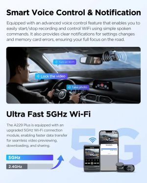 VIOFO Видеорегистратор Dash Cam A229 Plus 2 Channel - 2K, HDR, Sony STARVIS 2, GPS