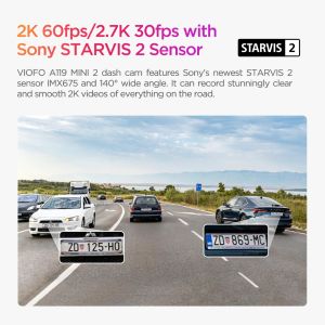 VIOFO Видеорегистратор Dash Cam A119 MINI 2 - GPS Module, 2K HDR, 60 FPS,  Sony STARVIS 2