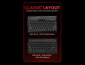 Madlions Professional Gaming Mechanical Keyboard MAD 68 PRO - Black, 8K, Sealed Silver Magnetic [Linear]