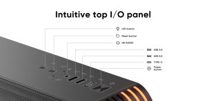 1stPlayer кутия Case ATX - VT7-BK - USB-C, Mesh, A-RGB