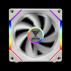 Gamdias Комплект вентилатори Fan Pack 3-in-1 3x120mm - AEOLUS P2-1203 White, Swappable Fan Blades (Reverse Fan Blades Included), Daisy-Chain, Infinity Mirror