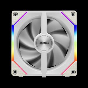 Gamdias Комплект вентилатори Fan Pack 3-in-1 3x120mm - AEOLUS P2-1203 White, Swappable Fan Blades (Reverse Fan Blades Included), Daisy-Chain, Infinity Mirror