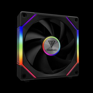 Gamdias Комплект вентилатори Fan Pack 3-in-1 3x120mm - AEOLUS P2-1203, Swappable Fan Blades (Reverse Fan Blades Included), Daisy-Chain, Infinity Mirror, A-RGB