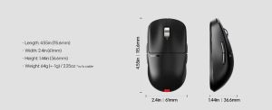 Pulsar професионална геймърска мишка Wireless Gaming Mouse X2A v3 eS Size1 Black 8K, OLED Display, Tournament Edition